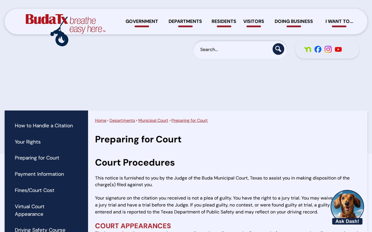 Buda court guidance on a violated promise to appear and warrant process