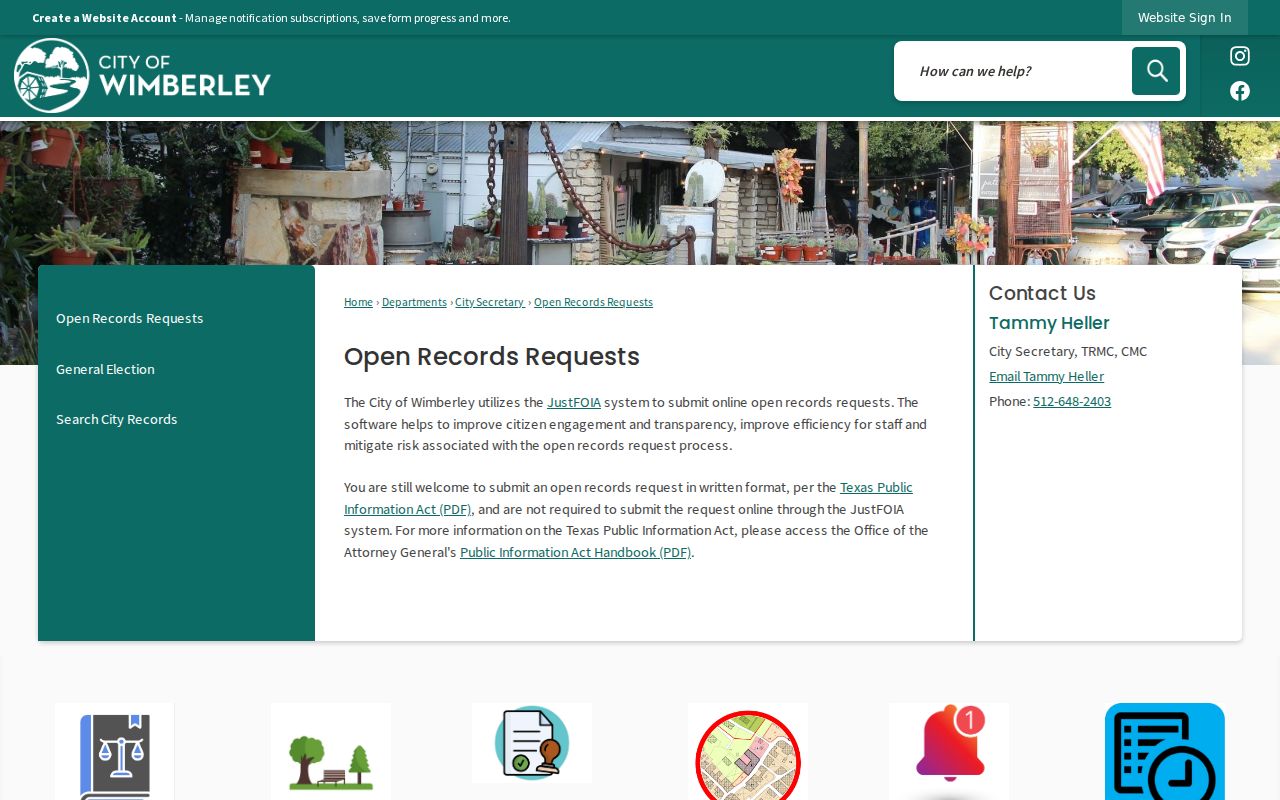 Wimberley public records request portal entry point
