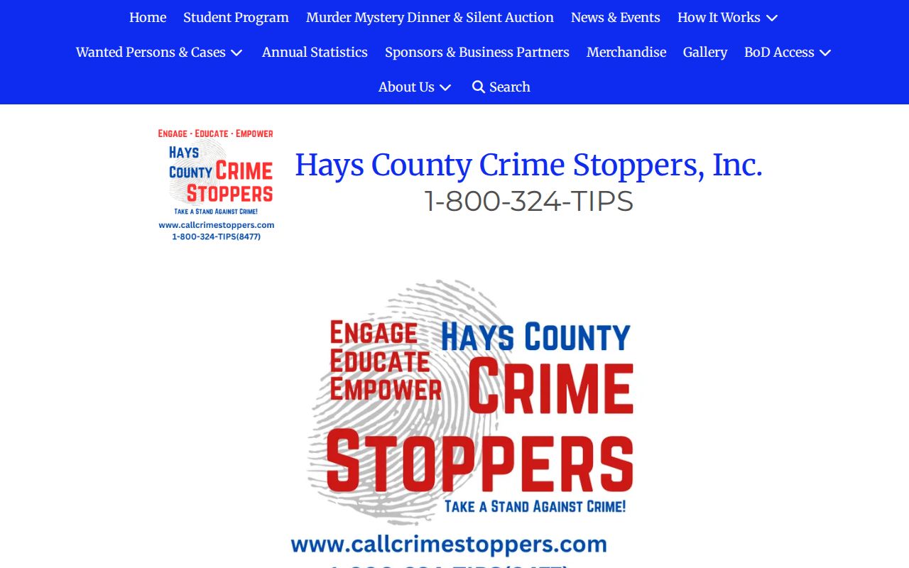 Crime Stoppers wanted program page layout without identifying roster details